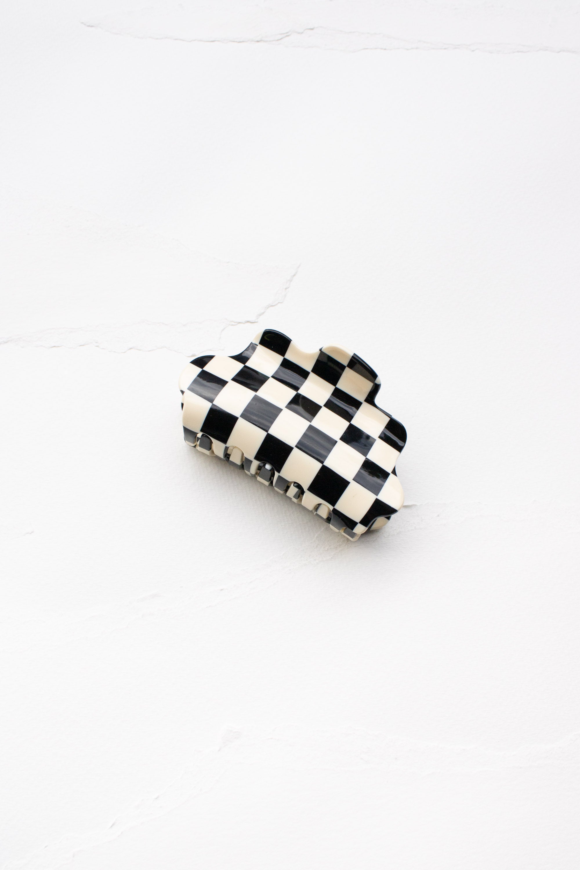 Eco Cloud Checkerboard Pattern Hair Claw Clip