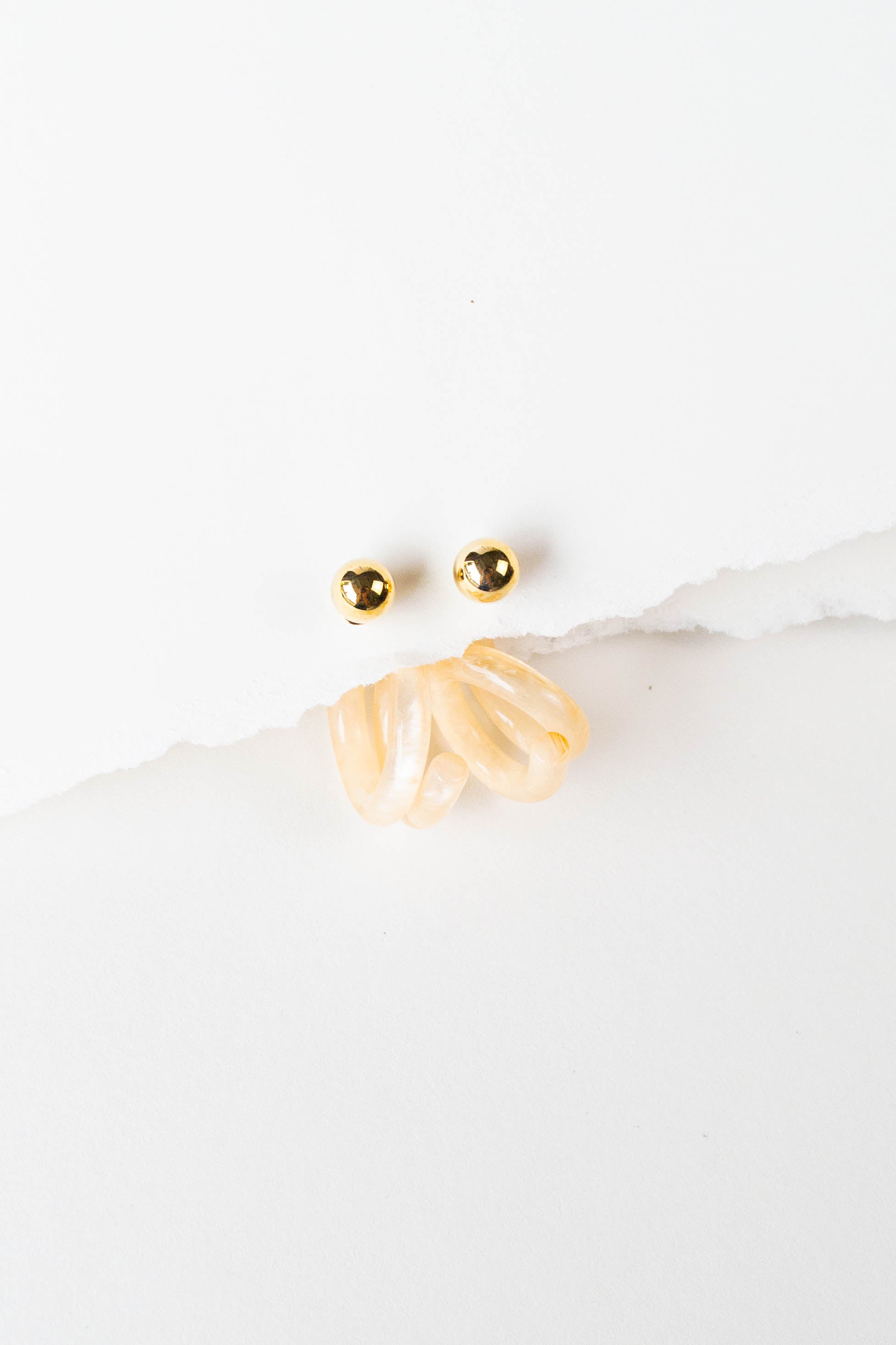 Clear Curly Earrings