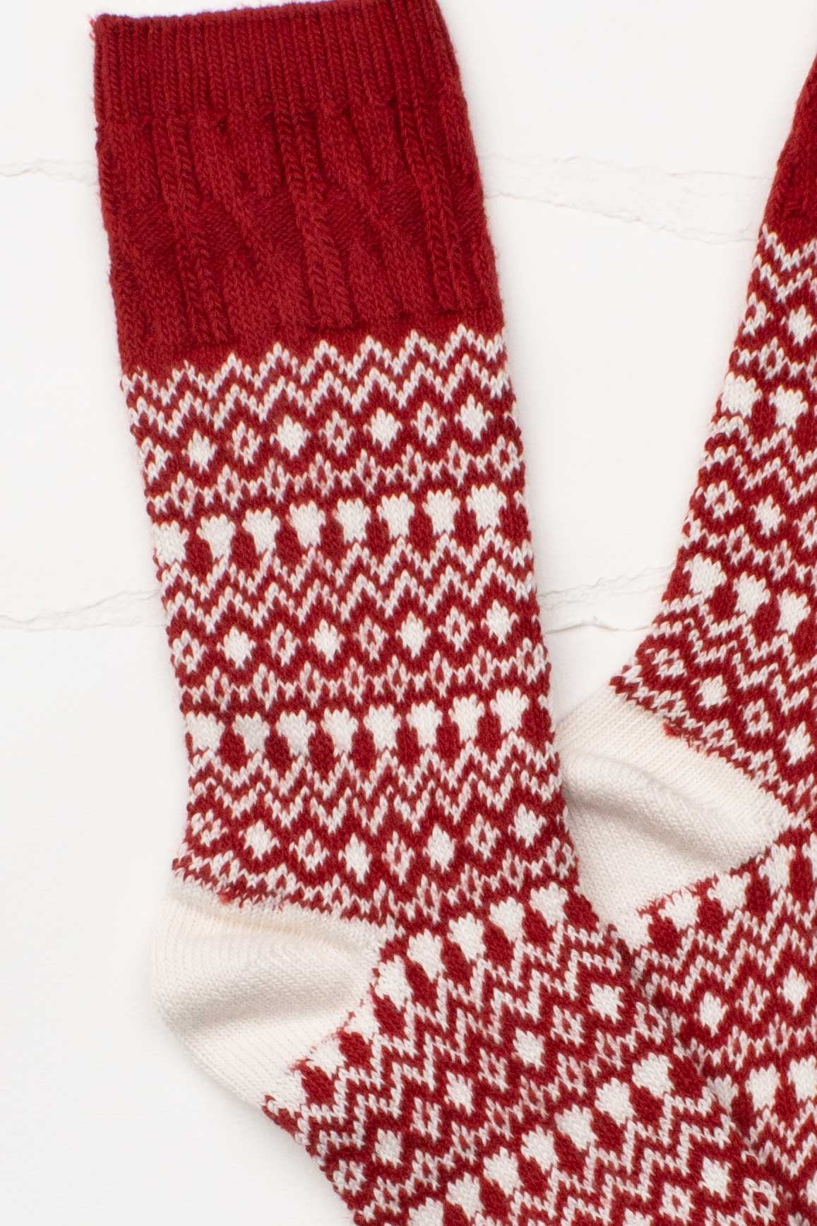Vintage Fair Isle Wool & Cashmere Blend Crew Socks