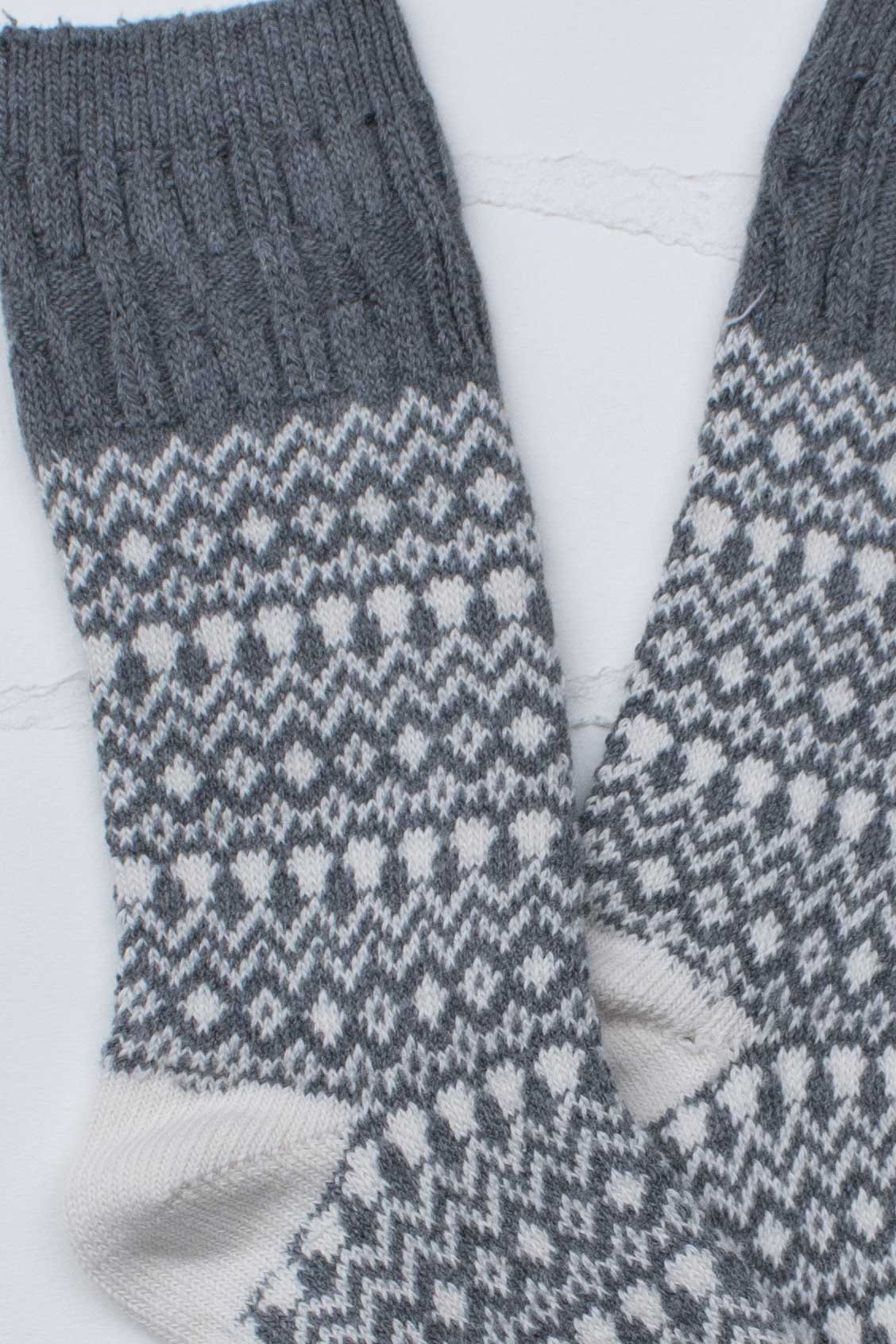 Vintage Fair Isle Wool & Cashmere Blend Crew Socks