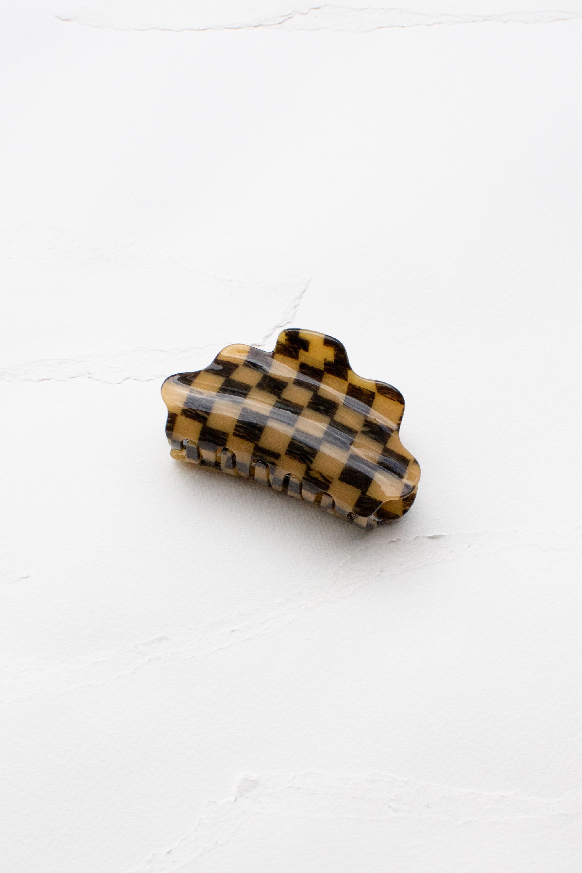 Eco Cloud Checkerboard Pattern Hair Claw Clip